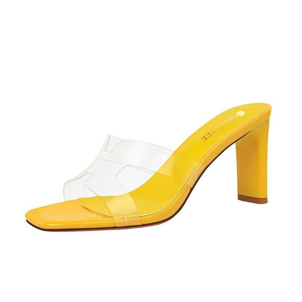 sandals korean summer thick high heels transparent open toe women shoes, Black 
sandals korean summer thick high heels transparent open toe women shoes, Black