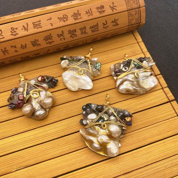 charms natural pearl pendant white multicolor bead irregular shaped metal winding trend decoration can diy jewelry accessories, Bronze;silver
charms natural pearl pendant white multicolor bead irregular shaped metal winding trend decoration can diy jewelry accessories, Bronze;silver