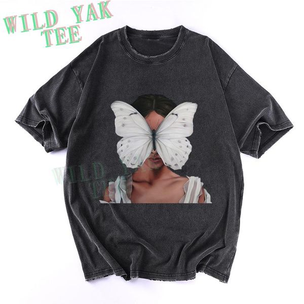 women's t-shirt butterfly flower girl washed women streetwear print t shirt loose short sleeve tshirt female, White
women's t-shirt butterfly flower girl washed women streetwear print t shirt loose short sleeve tshirt female, White