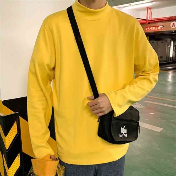 autumn winter super high neck long sleeve t-shirt men's loose round neck popular bottom 210409, White;black
autumn winter super high neck long sleeve t-shirt men's loose round neck popular bottom 210409, White;black