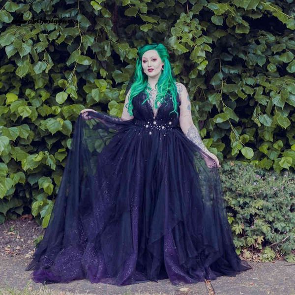 2021 new luxury gothic black es v neck lace tulle beach garden a line wedding bridal gowns plus size ify7, White
2021 new luxury gothic black es v neck lace tulle beach garden a line wedding bridal gowns plus size ify7, White