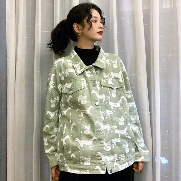 women's jackets harajuku cartoon denim jacket women 2021 spring loose single-breasted large pocket vintage washed coats, Black;brown
women's jackets harajuku cartoon denim jacket women 2021 spring loose single-breasted large pocket vintage washed coats, Black;brown