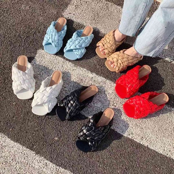 slippers weave women summer shoes2021 lazy flats heeled beach cross strap slip on open toe shallow casual v9f9, Black
slippers weave women summer shoes2021 lazy flats heeled beach cross strap slip on open toe shallow casual v9f9, Black