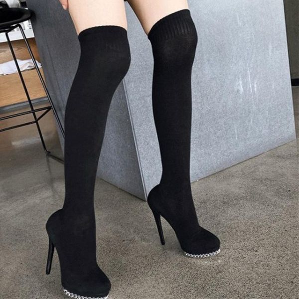 boots termainoov winter socks knitted elastic over the knee display high heels women, Black
boots termainoov winter socks knitted elastic over the knee display high heels women, Black