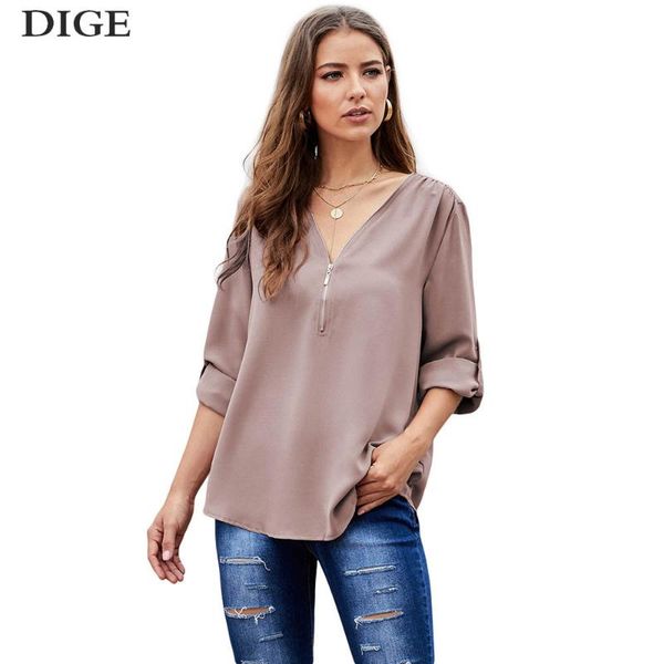 women's blouses & shirts blouse shirt women 2021 solid color v-neck zipper half sleeve loose wear office lady shirta, White
women's blouses & shirts blouse shirt women 2021 solid color v-neck zipper half sleeve loose wear office lady shirta, White