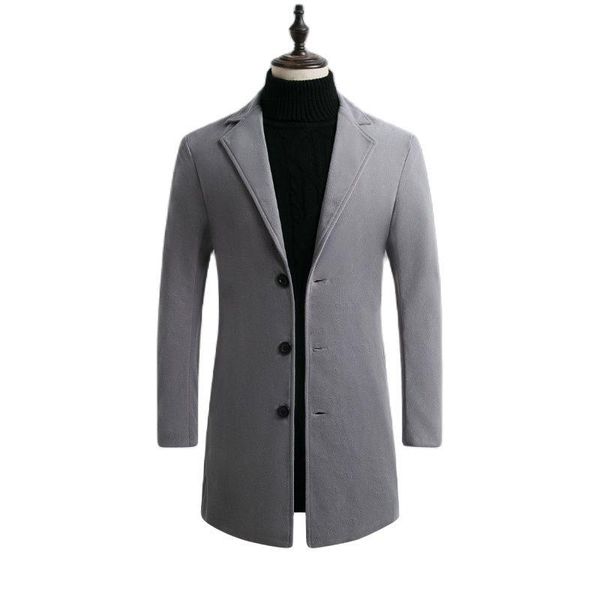 men's wool & blends long coat autumn and winter woolen trim version in the + lapel solid color button door ten choices, Black
men's wool & blends long coat autumn and winter woolen trim version in the + lapel solid color button door ten choices, Black