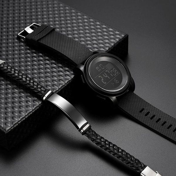 wristwatches 2pcs men sports waterproof electronic digital luminous wrist watch + bracelet stainless steel multifunctional for gift, Slivery;brown
wristwatches 2pcs men sports waterproof electronic digital luminous wrist watch + bracelet stainless steel multifunctional for gift, Slivery;brown