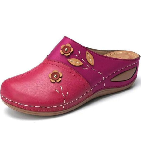 women sandals summer shoes soft bottom retro baotou woman flowers leaves style wedges slippers plus size, Black
women sandals summer shoes soft bottom retro baotou woman flowers leaves style wedges slippers plus size, Black