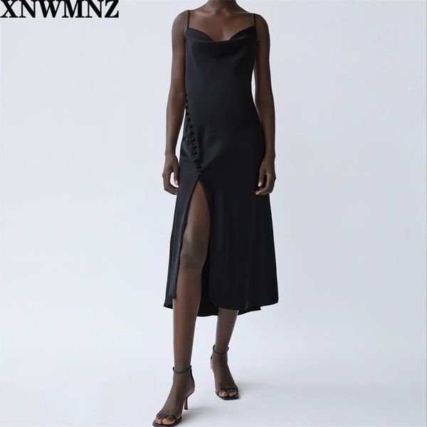 woman dress v neck vintage backless spaghetti strap midi elegant side split vestido de mujer famous party 210520, Black;gray
woman dress v neck vintage backless spaghetti strap midi elegant side split vestido de mujer famous party 210520, Black;gray
