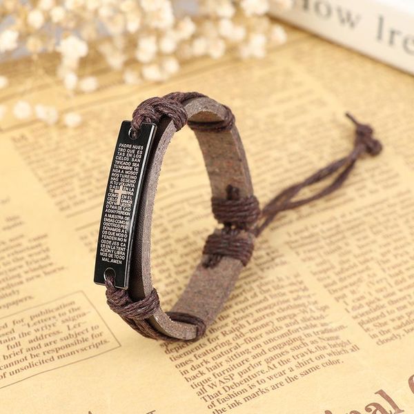 beaded, strands metal bible verse charm lettering cross bracelet for men leather bracelets handmade laser hand jewelry, Black
beaded, strands metal bible verse charm lettering cross bracelet for men leather bracelets handmade laser hand jewelry, Black