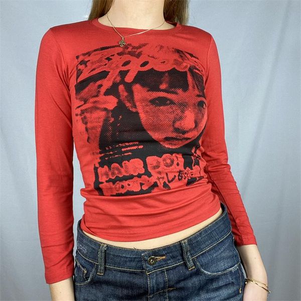 women's t-shirt hirigin e-girl gothic print women long sleeve slim fit crop y2k aesthetic spring autumn tee harajuku streetwear 2021, White
women's t-shirt hirigin e-girl gothic print women long sleeve slim fit crop y2k aesthetic spring autumn tee harajuku streetwear 2021, White