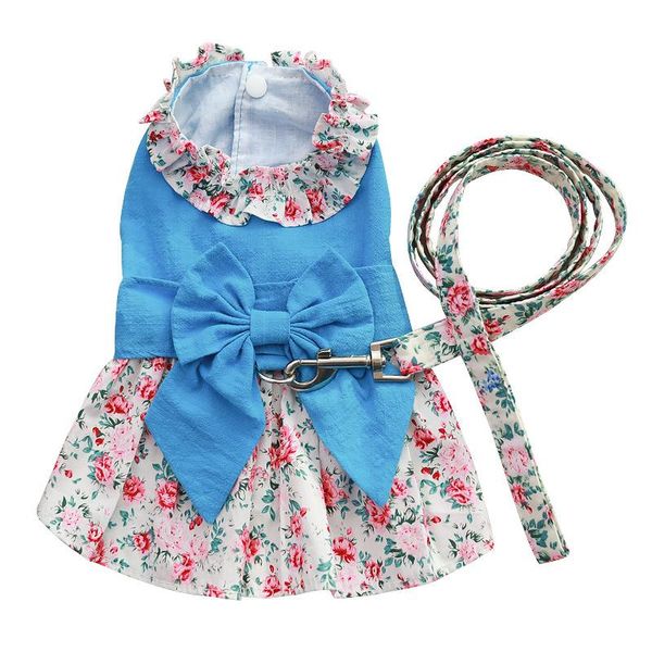 cat costumes dog princess dress cute floral bow skirt harness back with leash clothes
cat costumes dog princess dress cute floral bow skirt harness back with leash clothes