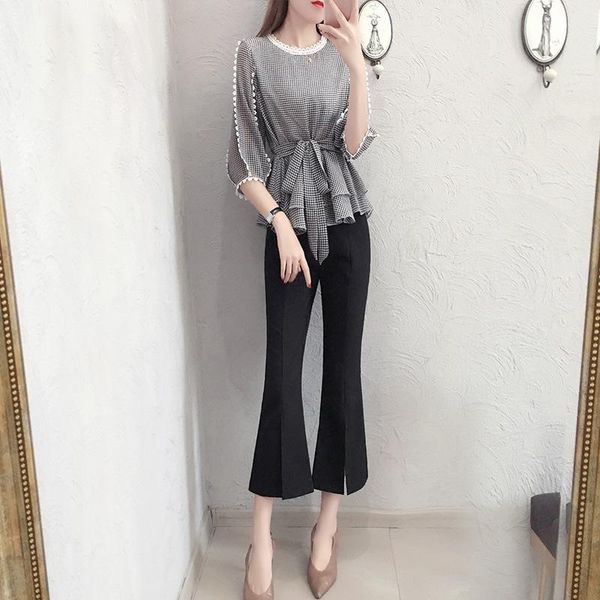 women's tracksuits bell bottomed pants set women 2021 fashion temperament goddess two piece summer, Gray
women's tracksuits bell bottomed pants set women 2021 fashion temperament goddess two piece summer, Gray