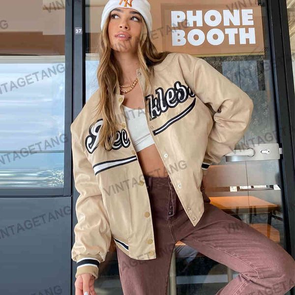 women's jackets casaco de beisebol com alfabeto americano retrô cáqui, uniforme feminino casual tendência gqmm, Black;brown
women's jackets casaco de beisebol com alfabeto americano retrô cáqui, uniforme feminino casual tendência gqmm, Black;brown