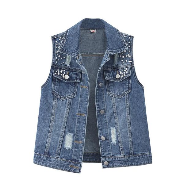 women's vests plus size 5xl beaded frayed holes sleeveless denim vest casual waistcoat fashion jeans jacket slim coat female, Black;white
women's vests plus size 5xl beaded frayed holes sleeveless denim vest casual waistcoat fashion jeans jacket slim coat female, Black;white
