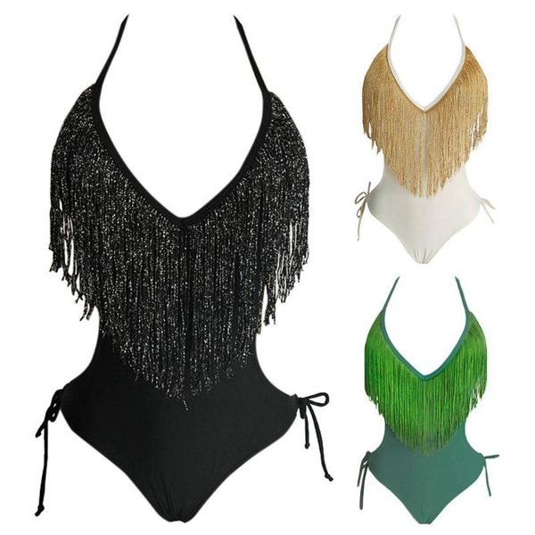 one-piece suits women one piece bikini halter deep v-neck monokini glitter metallic fringe tassels swimsuit cut off waist exposed backl
one-piece suits women one piece bikini halter deep v-neck monokini glitter metallic fringe tassels swimsuit cut off waist exposed backl