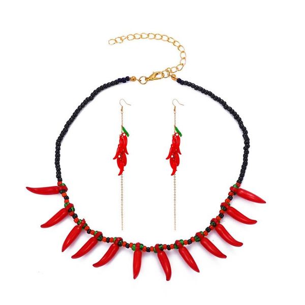 earrings & necklace women's vintage ethnic red chilli jewelry set long dangle hanging drop for women statement necklaces pendants qw066, Silver
earrings & necklace women's vintage ethnic red chilli jewelry set long dangle hanging drop for women statement necklaces pendants qw066, Silver