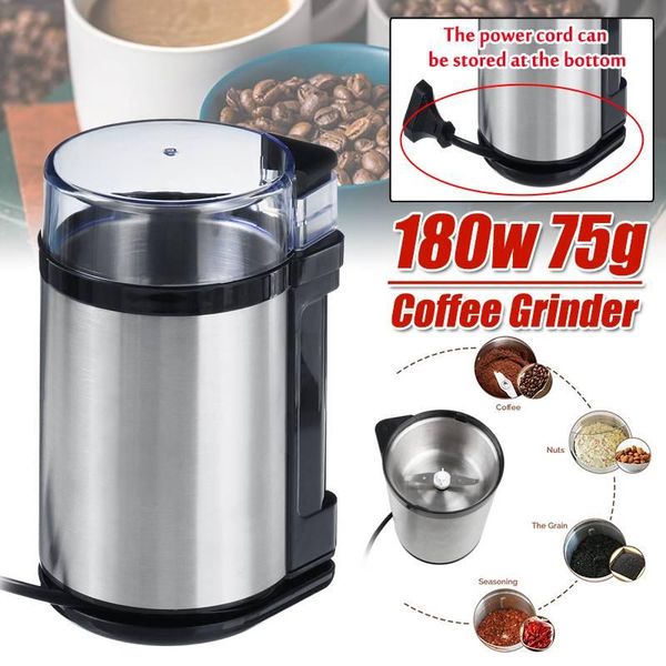 electric coffee grinders 180w stainless steel blade bean grinder 75g for home kitchen office 220v use maker
electric coffee grinders 180w stainless steel blade bean grinder 75g for home kitchen office 220v use maker