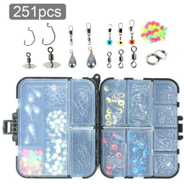 251pcs fishing accessories kit crank hook snaps rolling swivel connector luminous beads sinker weights with tackle box
251pcs fishing accessories kit crank hook snaps rolling swivel connector luminous beads sinker weights with tackle box
