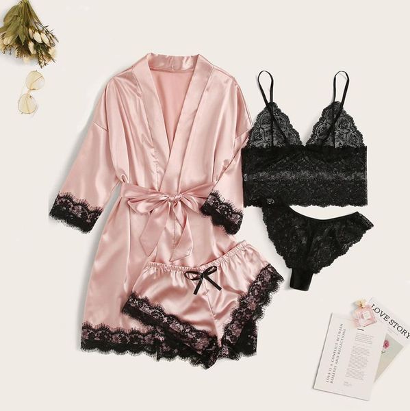women's swimwear 2021 summer plus size pajamas female sense four-piece home beach caftan dress pijamas women, White;black
women's swimwear 2021 summer plus size pajamas female sense four-piece home beach caftan dress pijamas women, White;black