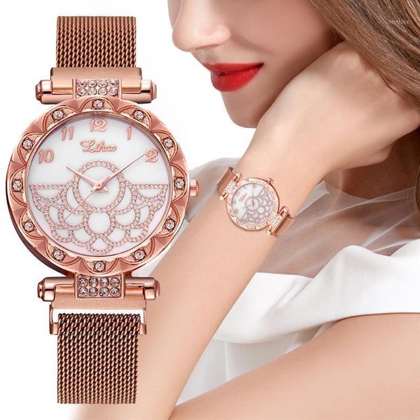 women diamond watches fashion magnet watch luxury rose gold crystal robe de soiree dames horloges wristwatches, Slivery;brown
women diamond watches fashion magnet watch luxury rose gold crystal robe de soiree dames horloges wristwatches, Slivery;brown