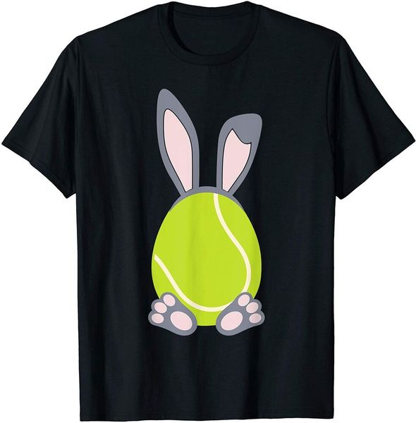 tennis easter egg rabbit bunny t-shirt - tennis shirt boys men t-shirt, White;black