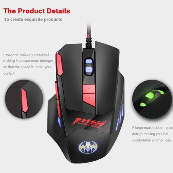 mice professional wired gaming mouse bloodbat gm18 ergonomic design 6800dpi 7gears optical silent mause#3
mice professional wired gaming mouse bloodbat gm18 ergonomic design 6800dpi 7gears optical silent mause#3