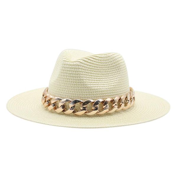 wide brim hats sun men women straw handmade gold chain band belt summer spring black khaki beach casual, Blue;gray
wide brim hats sun men women straw handmade gold chain band belt summer spring black khaki beach casual, Blue;gray