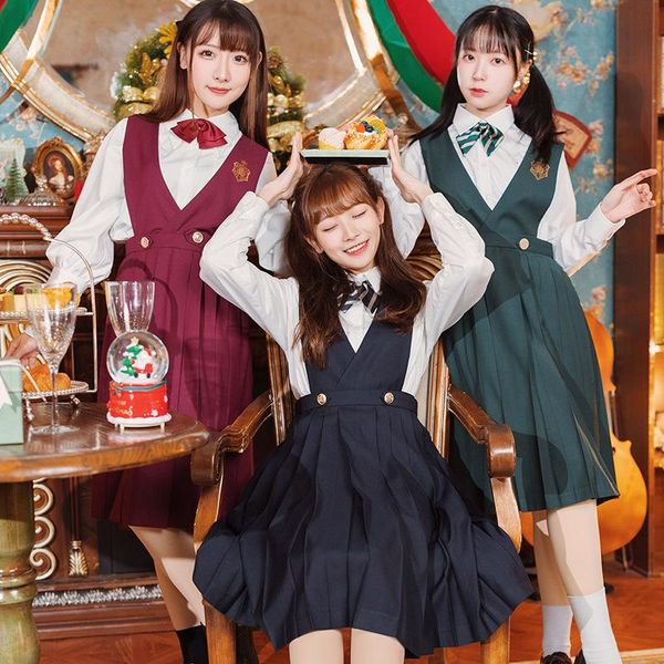 clothing sets 3colors school uniform japanese jk student suit women's dress fashion solid color pleated skirt uniforms anime cosplay co, White
clothing sets 3colors school uniform japanese jk student suit women's dress fashion solid color pleated skirt uniforms anime cosplay co, White