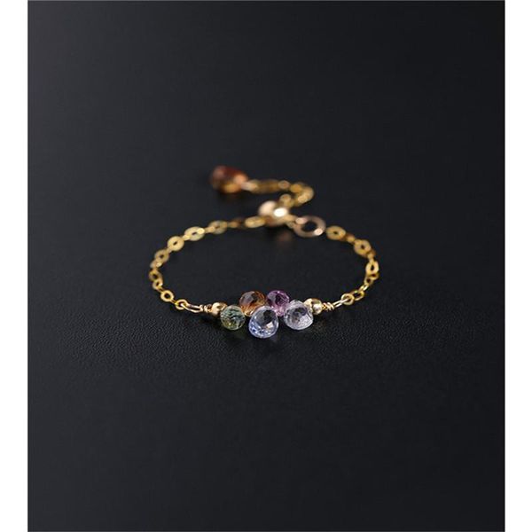 cluster rings daimi color sapphire chain ring female genuine yellow 18k gold diy handmade jewelry gift, Golden;silver
cluster rings daimi color sapphire chain ring female genuine yellow 18k gold diy handmade jewelry gift, Golden;silver