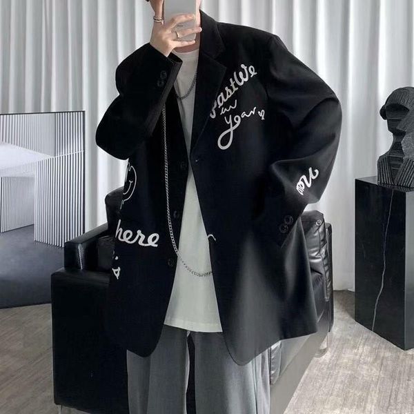 men's suits & blazers wind leisure suits, fashion ins small handsome suit in 2021 on the spring loose coat, White;black
men's suits & blazers wind leisure suits, fashion ins small handsome suit in 2021 on the spring loose coat, White;black