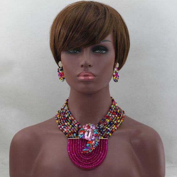 earrings & necklace multicolor african fashion jewelry sets beautiful wedding set handmade item wholesale hx245, Silver
earrings & necklace multicolor african fashion jewelry sets beautiful wedding set handmade item wholesale hx245, Silver