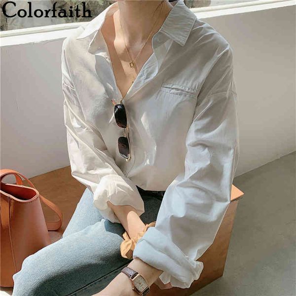 colorfaith new spring summer blouses shirts vintage oversize buttons korean style office lady fashionable wild bl8776 210413, White
colorfaith new spring summer blouses shirts vintage oversize buttons korean style office lady fashionable wild bl8776 210413, White