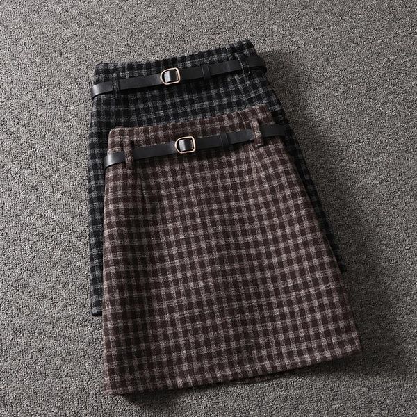 women autumn winter slim woolen skirt female sashes high waist a-line plaid mini skirts lady solid casual vintage d29, Black
women autumn winter slim woolen skirt female sashes high waist a-line plaid mini skirts lady solid casual vintage d29, Black