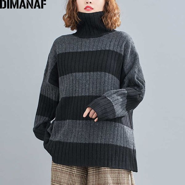 plus size women sweater lady pullovers turtleneck striped thick knitting casual loose female clothing spring 210531, White;black
plus size women sweater lady pullovers turtleneck striped thick knitting casual loose female clothing spring 210531, White;black