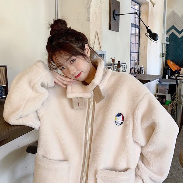 women's fur & faux lucyever cute bear embroidery coat women 2021 spring fashion turn-down collar beige furry jackets woman kawaii coats, Black
women's fur & faux lucyever cute bear embroidery coat women 2021 spring fashion turn-down collar beige furry jackets woman kawaii coats, Black