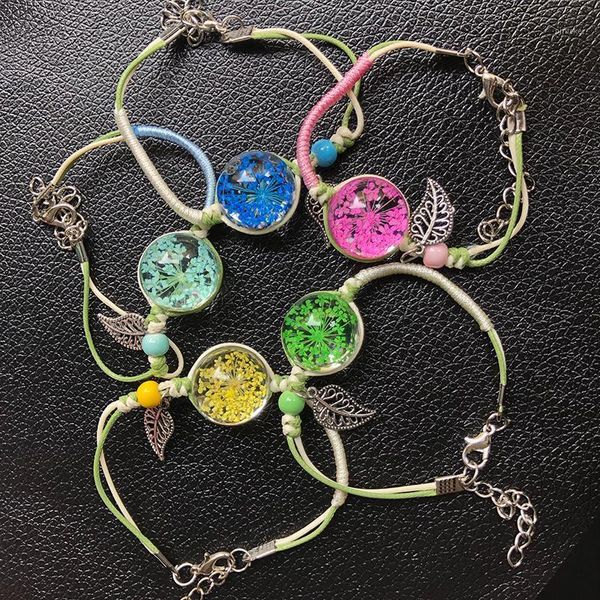 charm bracelets fashion women glass ball woven bracelet real dried flower weave bangle drop1, Golden;silver
charm bracelets fashion women glass ball woven bracelet real dried flower weave bangle drop1, Golden;silver