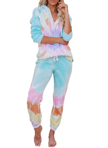 summer tie-dye two-piece casual home hooded sweatershirts + trousers suit two piece dress, White
summer tie-dye two-piece casual home hooded sweatershirts + trousers suit two piece dress, White