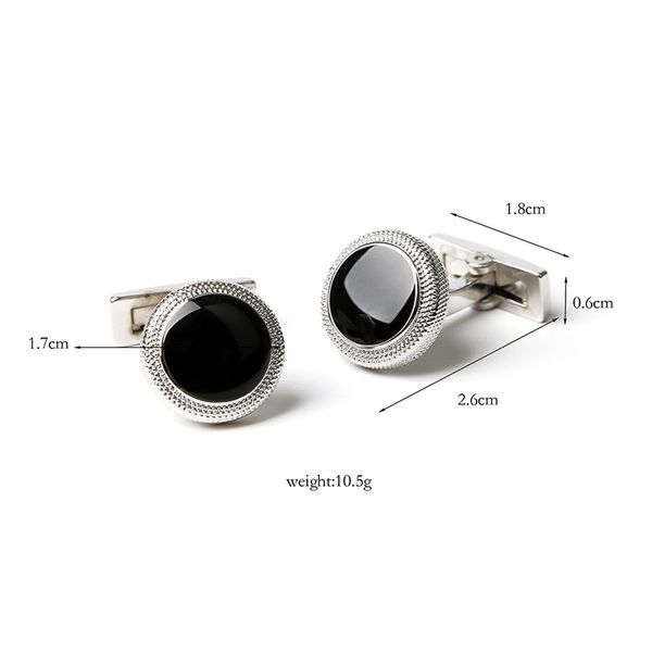 2021 fashion cuff frensh shirt cufflink men's cufflinks multicolor copper jewelry with imitation obsidian for gift xk19s055, Silver
2021 fashion cuff frensh shirt cufflink men's cufflinks multicolor copper jewelry with imitation obsidian for gift xk19s055, Silver