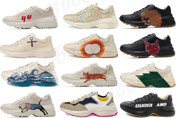women men designer rhyton vintage leather sneakers casual shoes ladies classic white leather thick sole vintage trainer dad shoe sneaker, Black
women men designer rhyton vintage leather sneakers casual shoes ladies classic white leather thick sole vintage trainer dad shoe sneaker, Black