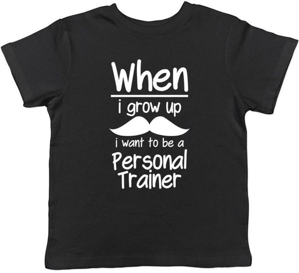 when i grow up want to be a personal trainer childrens kids t-shirt boys girls men's t-shirts, White;black
when i grow up want to be a personal trainer childrens kids t-shirt boys girls men's t-shirts, White;black