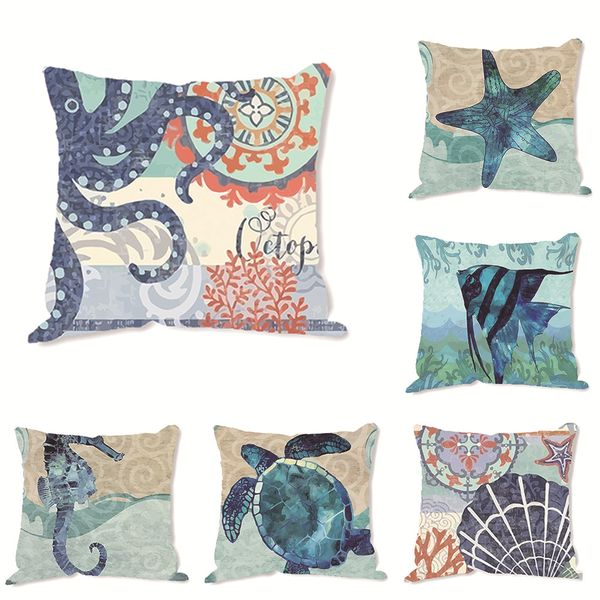 10style cushion covers blue ocean pillow cover turtle seahorse whale linen pillowcase home decorate wholesale customization45*45
10style cushion covers blue ocean pillow cover turtle seahorse whale linen pillowcase home decorate wholesale customization45*45