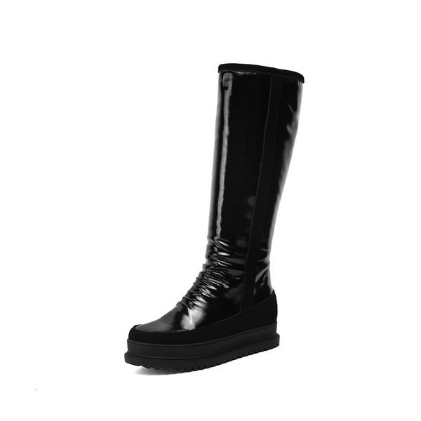 asumer large size 43 knee high women genuine leather wool water black snow boots 
asumer large size 43 knee high women genuine leather wool water black snow boots