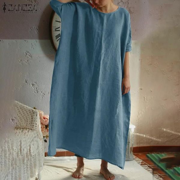 elegant women's summer sundress zanzea 2021 solid maxi dress short sleeve vestidos female casaul o neck robe plus size casual dresses, Black;gray
elegant women's summer sundress zanzea 2021 solid maxi dress short sleeve vestidos female casaul o neck robe plus size casual dresses, Black;gray