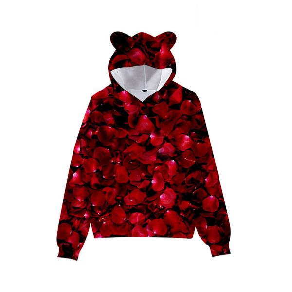 red flower pattern cute boy girl clothes hooded 3d printing hooded sweater autumn early winter ears hooded pullover, Black
red flower pattern cute boy girl clothes hooded 3d printing hooded sweater autumn early winter ears hooded pullover, Black