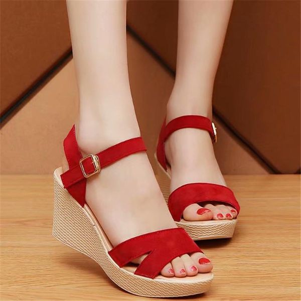 summer shoes women sandals platforms wedge woman causal female 7.5cm heel buckle fashion, Black
summer shoes women sandals platforms wedge woman causal female 7.5cm heel buckle fashion, Black