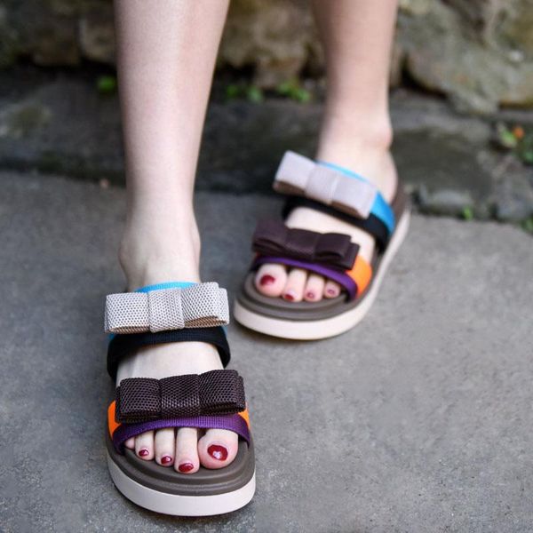 slippers artmu sports women's platform casual summer outside wear butterfly-knot mixed colors half, Black
slippers artmu sports women's platform casual summer outside wear butterfly-knot mixed colors half, Black