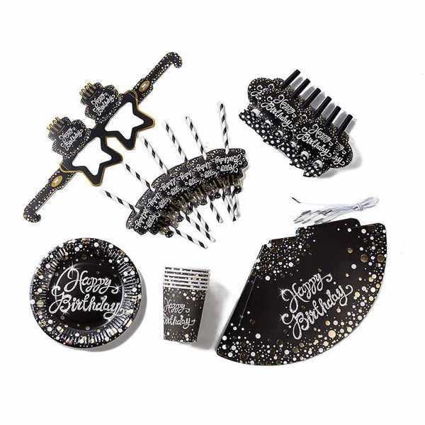disposable dinnerware set black gold dot tablecloth theme plate party special birthday tableware wedding baby shower supplies
disposable dinnerware set black gold dot tablecloth theme plate party special birthday tableware wedding baby shower supplies