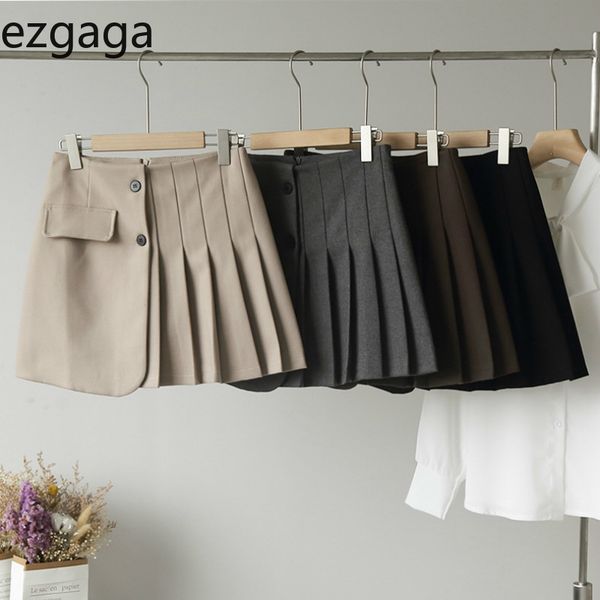 ezgaga women mini skirts new fashion preppy style female simple pleated high waist fake pocket a-line solid skirts casual 210430, Black
ezgaga women mini skirts new fashion preppy style female simple pleated high waist fake pocket a-line solid skirts casual 210430, Black