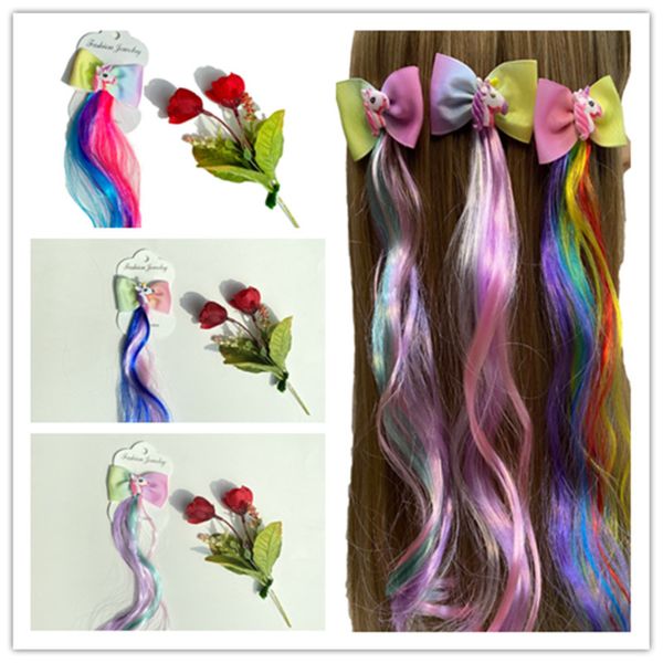 unicorn japanese and korean girls bow hairpin children's color wig braided colorful ponytail hair accessories, Black
unicorn japanese and korean girls bow hairpin children's color wig braided colorful ponytail hair accessories, Black